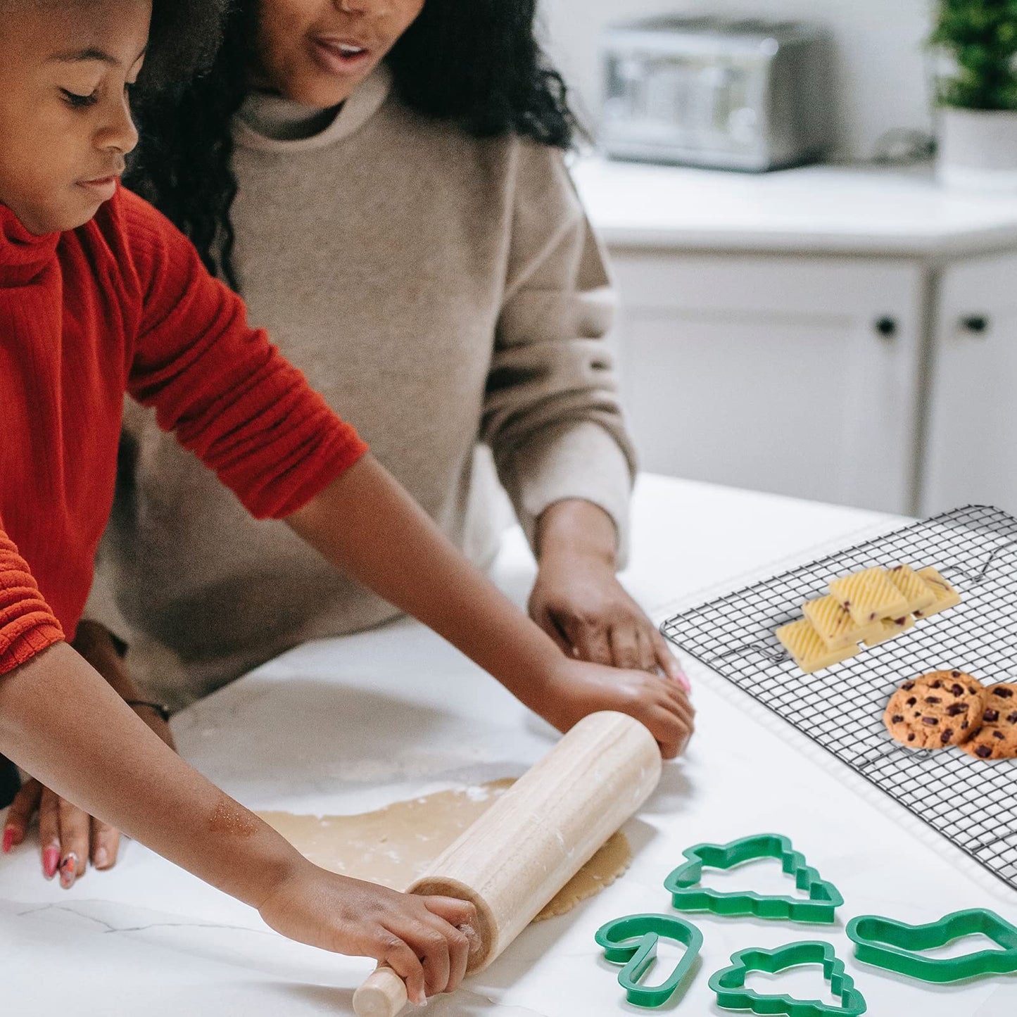 Luvan 2-Pack 100% 304(18/10) Stainless Steel Roasting & Cooling Rack,10”x15“(25*38cm)Fits Jelly Roll Pan ,Oven Safe & Rust-Proof Fits Cooking, Baking.Heavy Duty & Non-Stick Fits Cooling Cookies, Cake