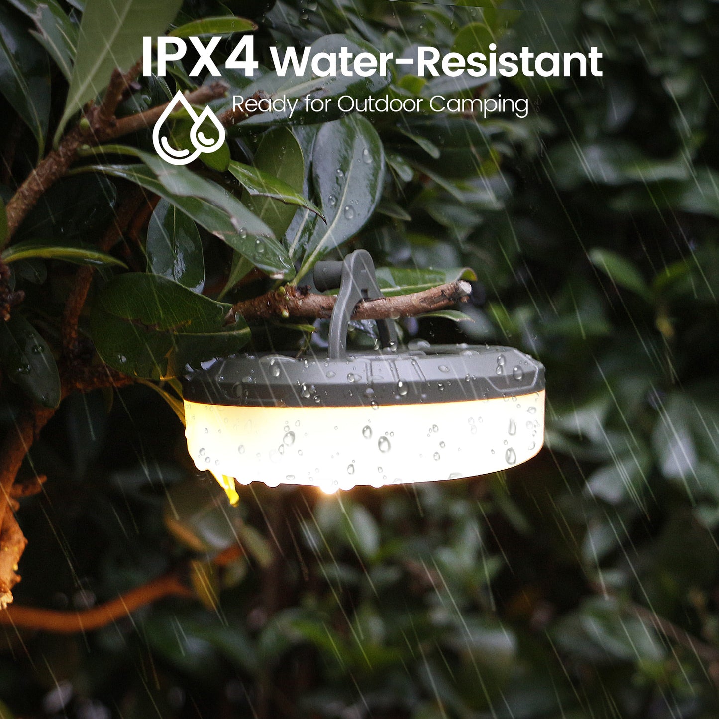 Camping String Lights, 2 in 1 String Lights with 8 Adjustable Modes, LED Camping Lantern Rechargeable