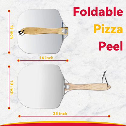 Luvan Aluminum Pizza Peel, 12 inch Non-stick with Foldable Handle