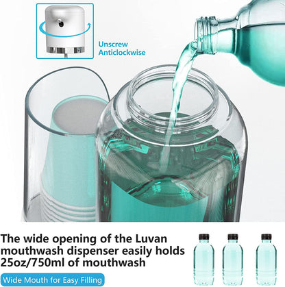 25oz/750ml Automatic Mouthwash Dispenser for Bathroom