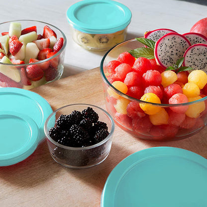 Glass Storage Containers with Lids, Set of 6 Round Glass Food Storage Containers